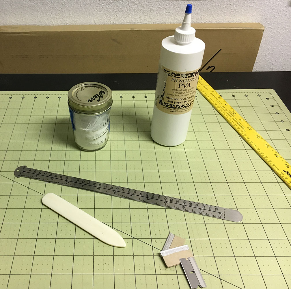 Glue, paste and equipment for making Coptic Stitch covers