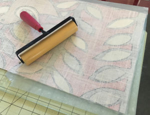 Use Brayer to Smooth Pasted Rice Paper