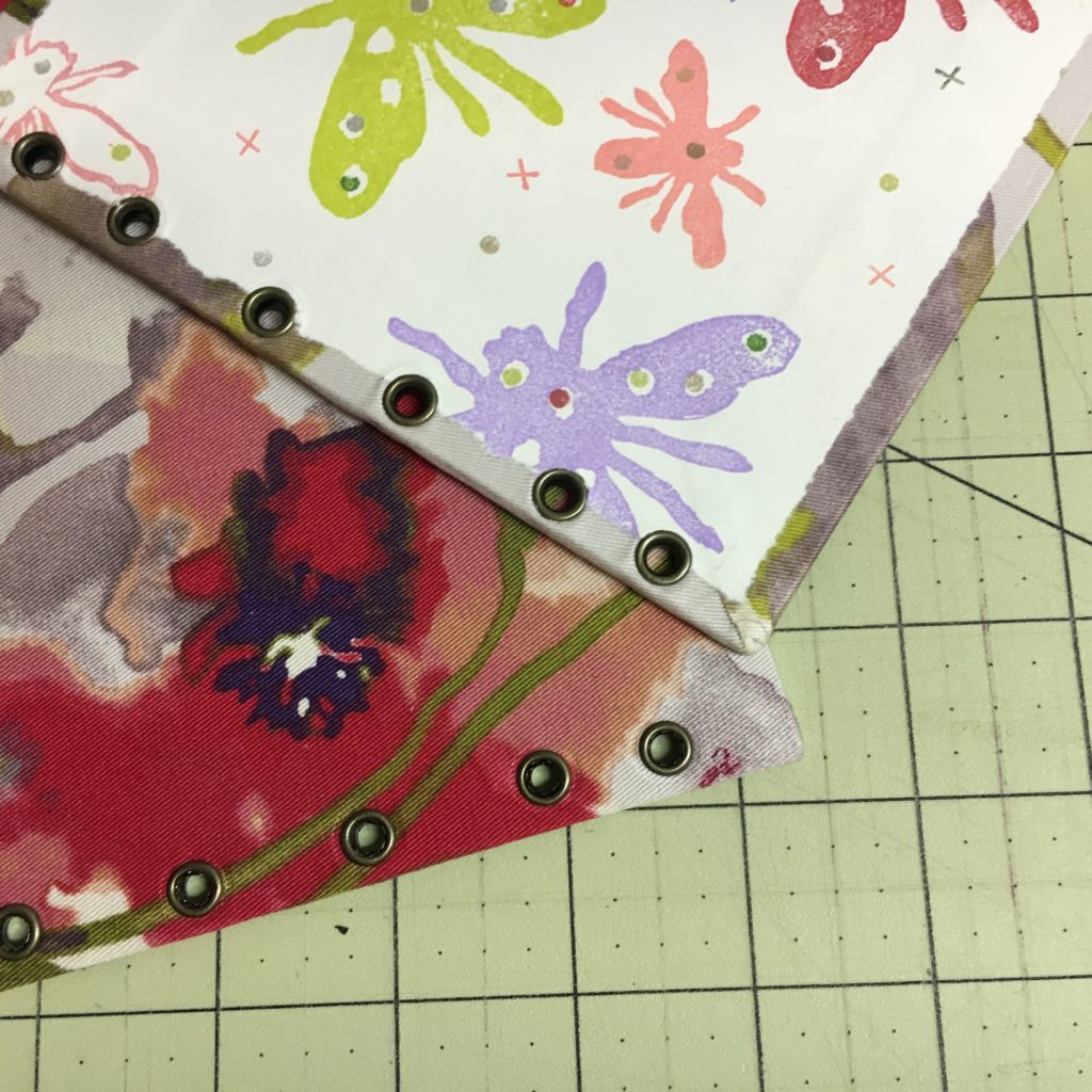 Add eyelets to Coptic Stitch book covers