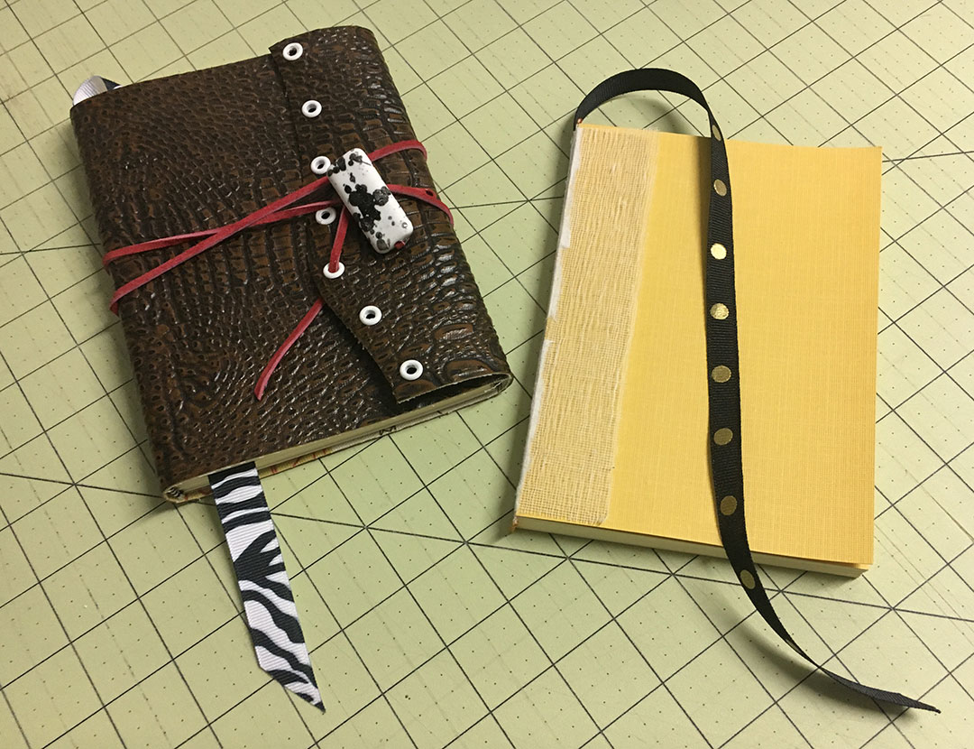 Textblock and Finished Faux Leather Wrapped Journal
