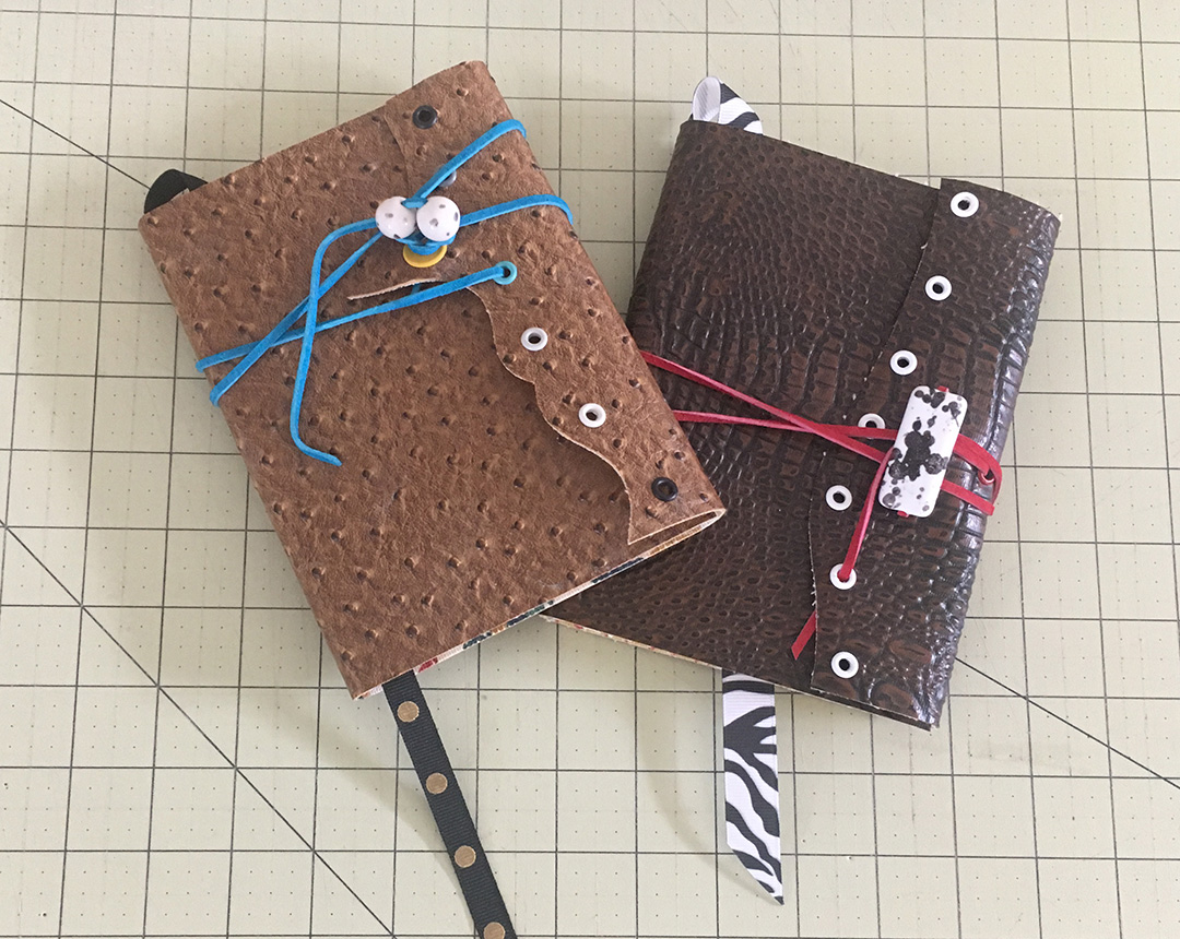 Handmade DIY Faux Leather Wrapped Journals