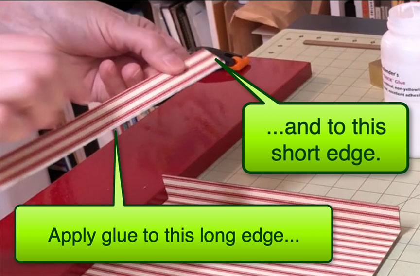 Apply Glue to Long and Short Side on Other Side Pieces for Slipcase