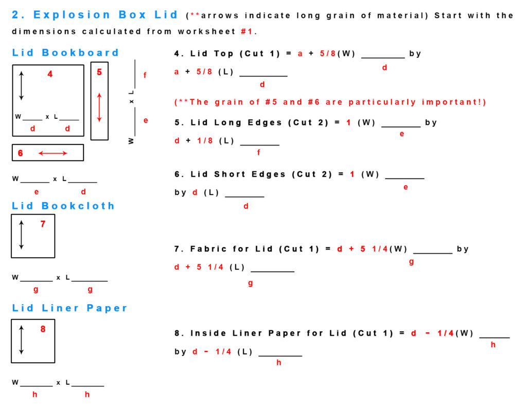 Explosion Box Measurements Worksheet 2