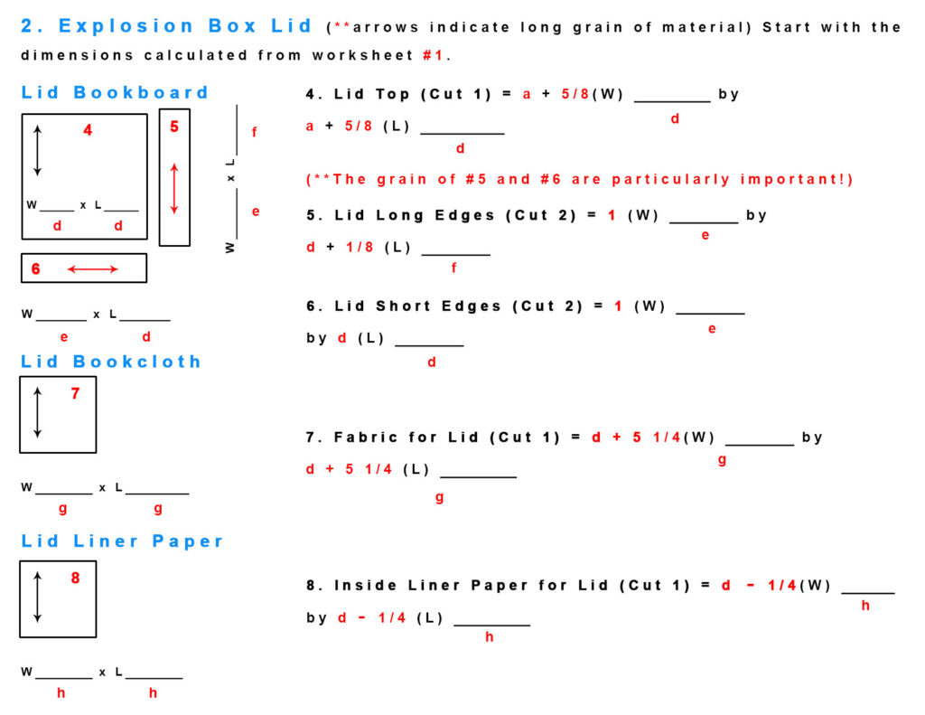 Explosion Box Measurements Worksheet 2
