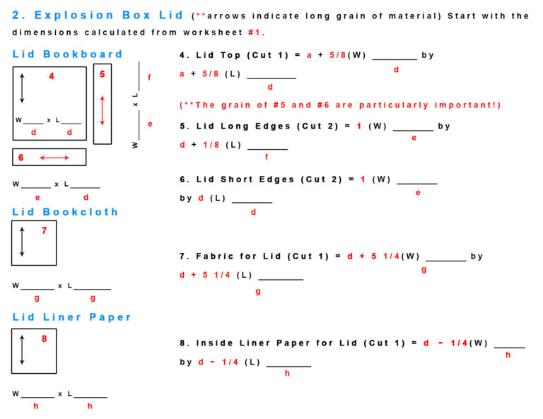 Exploded View Box Worksheet Explosion Box Worksheets • Handmade Books and Journals
