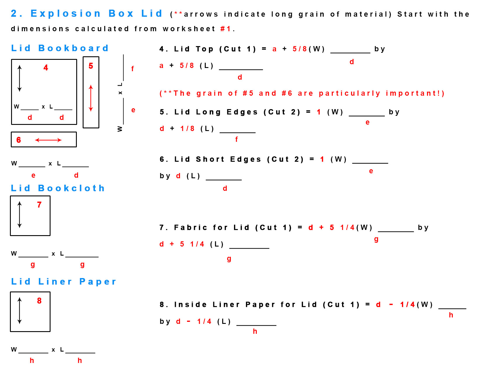 Explosion Box Worksheets • Handmade Books and Journals
