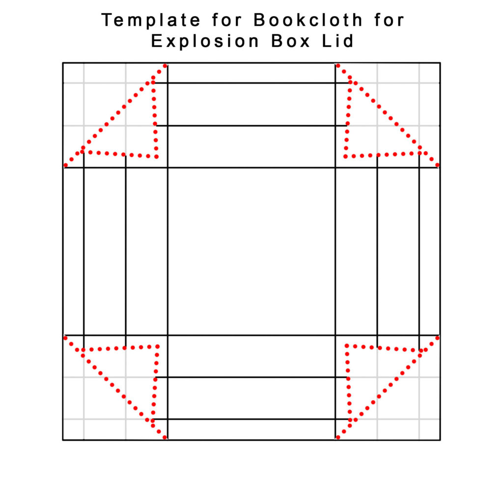 Hardbound Explosion Box Lid Bookcloth Template