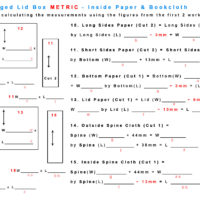 Hinged Lid Box METRIC Inside Paper Bookcloth Measurements Worksheet