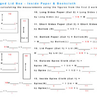 Hinged Lid Box Inside Paper & Bookcloth Measurements Worksheet
