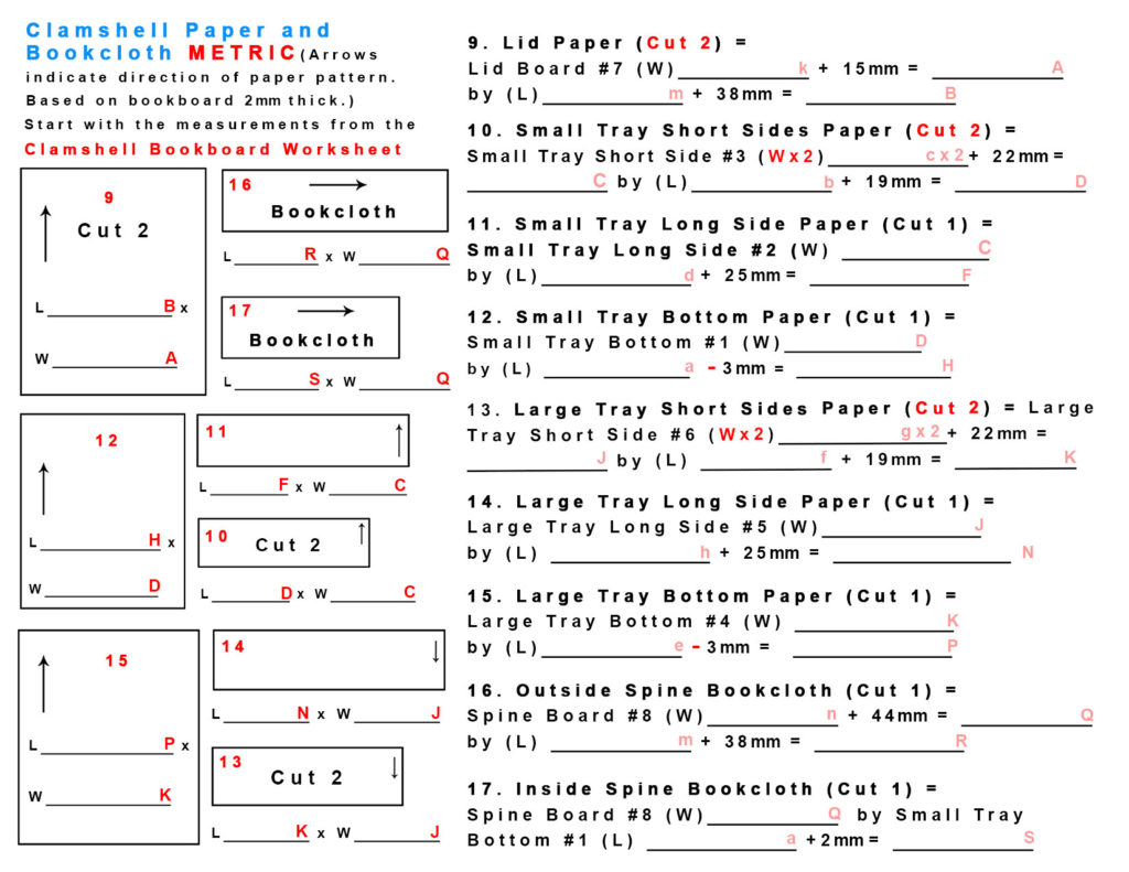 Clamshell Box Paper METRIC Worksheet