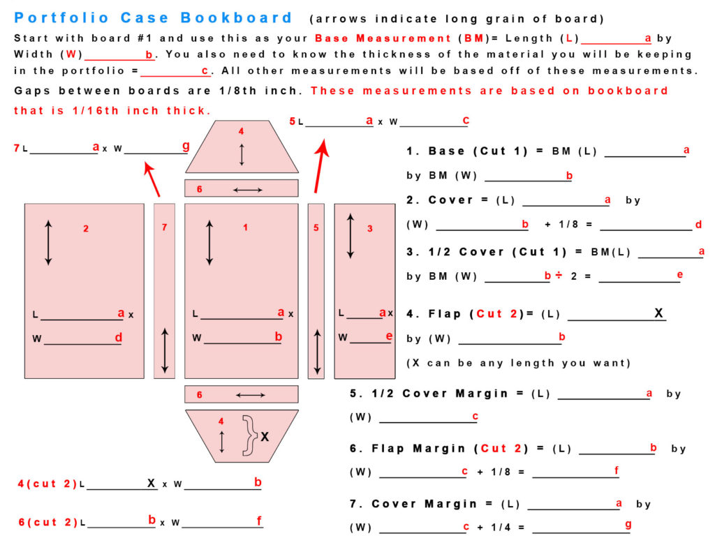 Hardbound Portfolio Bookboard Worksheet