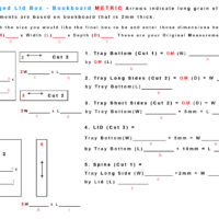 Hinged Lid Box METRIC BookBoard Measurements Worksheet