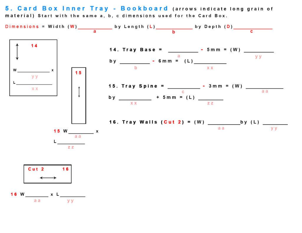 Card Box Portfolio Box Metric Worksheet 5