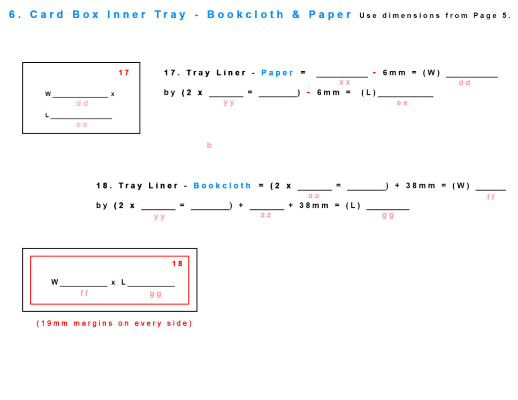 Card Box Portfolio Box Metric Worksheet 6
